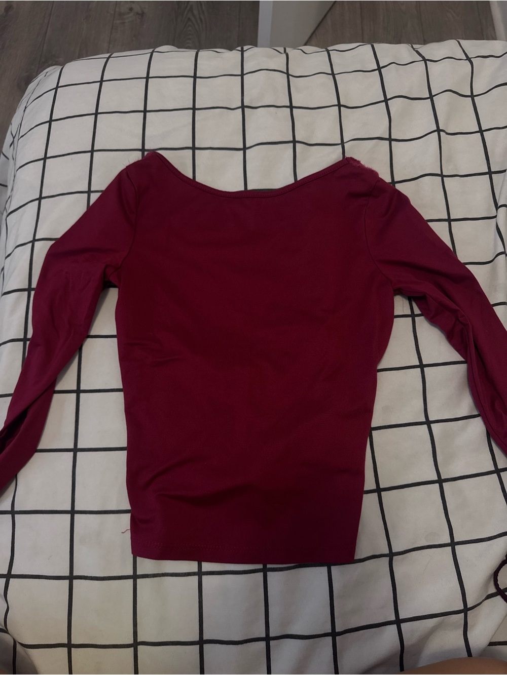 Women's Long-Sleeve Scoop Neck Top - Deep Burgundy